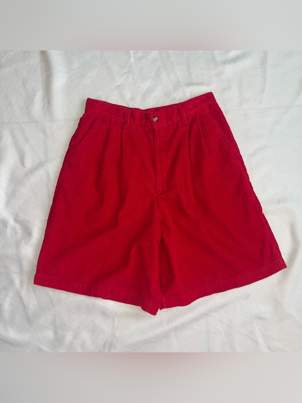 Vintage Deadstock Urban Oasis Red High Waisted Corduroy Shorts 90s Size 10 Women